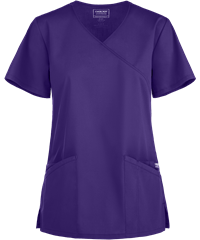 Cherokee Workwear Professionals Women's 3-Pocket STRETCH Mock Wrap Scrub Top
