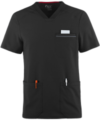 Style # CK661: BLACKCherokee iflex Men's 4-Pocket STRETCH  V-Neck Scrub Top