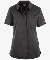 Cherokee Workwear Revolution Women's 3-Pocket STRETCH Hidden Snap Front Collar Scrub Top