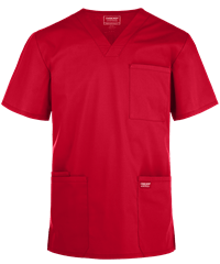 Style # CK695: REDCherokee Workwear Professionals Men's 4-Pocket STRETCH V-Neck Scrub Top