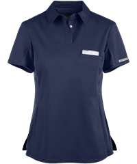 Cherokee Workwear Revolution Women's 1-Pocket STRETCH Snap Front Polo Scrub Top