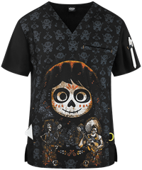 Cherokee Tooniforms Disney Coco Men's Print Scrub Top