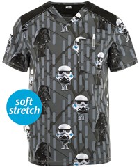 Cherokee Tooniforms Chibi Empire Men's 2-Pocket V-Neck Print Scrub Top