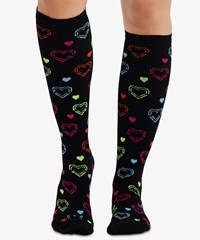 Cherokee Hearts on the Line Women's 8-12 mmHg Light  Compression Socks