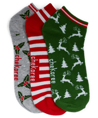 Cherokee Holiday Fun Women's 3-Pack No Show Socks 
