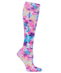 Cherokee Tie Dye Trip Women's 8-15 mmHg Comfort Support Compression Socks 