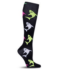 Cherokee Wild Sharks Men's 8-12 mmHg Print Support Compression Socks