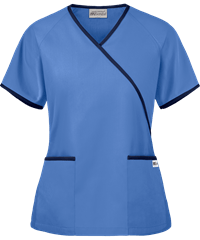 UA Best Buy Scrubs Contrast Women's 2-Pocket Mock Wrap Top