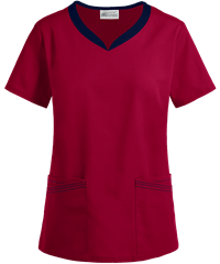 UA Best Buy Scrubs Contrast Women's 4-Pocket Sweetheart Neckline Top