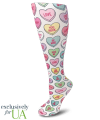 UA Exclusive Cutieful Sweet Hearts Women's 10-18 mmHg Knit Compression Socks