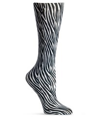 Style # CU101ZEB: Cutieful Zebra Women's 10-18 mmHg Light Compression Socks