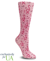 UA Exclusive Cutieful Pink Women's 10-18 mmHg Wide Calf Knit Compression Socks