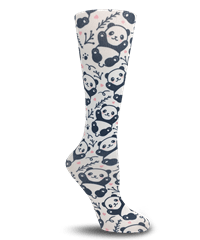 Style # CU118PNW: Cutieful Panda Wide Calf Knit Women's 10-18 mmHg Compression Socks