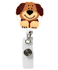 Cutieful Dog Rectractable 3-D Rubber ID Badge Holder