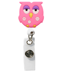 Cutieful Owl Retractable 3-D Rubber Badge Holder