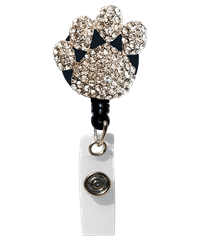 Cutieful Sparkle Paw Print Retractable Badge Reel