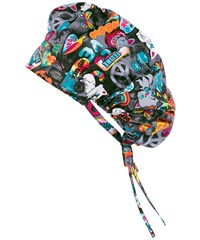Dickies EDS Prints Pawsitive Vibes Unisex STRETCH Bouffant Scrub Hat
