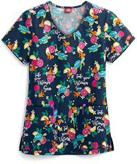 Dickies EDS Vitamin Sea Women's 2-Pocket V-Neck Print Scrub Top