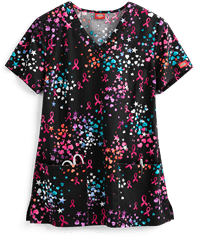 Dickies EDS Caring Space Women's 2-Pocket V-Neck Print Scrub Top
