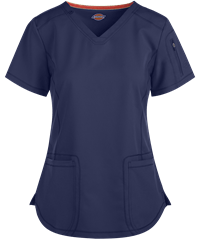 Style # D730: NAVYDickies Dynamix Women's 3-Pocket V-Neck Scrub Top