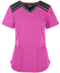 Dickies Dynamix Women's 3-Pocket V-Neck Melange Scrub Top