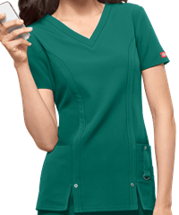Style # D82851: HUNTEDickies Xtreme STRETCH Women's 3-Pocket V-Neck Scrub Top