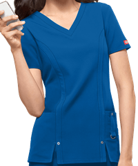 Style # D82851: ROYALDickies Xtreme STRETCH Women's 3-Pocket V-Neck Scrub Top