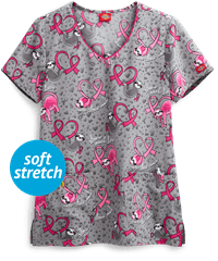 Dickies EDS Care Slow Much Women's 2-Pocket V-Neck Print Scrub Top