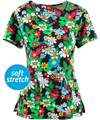 Dickies Garden Buzz Women's 2-Pocket STRETCH V-Neck Print Scrub Top 