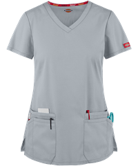 Style # D85906: GREYDickies EDS Signature Women's 4-Pocket Contemporary Fit V-Neck Scrub Top