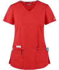 Style # D85906: REDDickies EDS Signature Women's 4-Pocket Contemporary Fit V-Neck Scrub Top