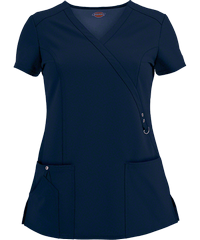 Dickies Xtreme STRETCH Women's 3-Pocket Contemporary Fit Mock Wrap Scrub Top