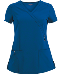 Style # D85956: ROYALDickies Xtreme STRETCH Women's 3-Pocket Contemporary Fit Mock Wrap Scrub Top