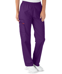 Style # D86106: EGGPLDickies EDS Signature Women's 4-Pocket Classic Fit Pull-On Scrub Pants