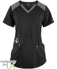 **UA Exclusive** Dickies Balance Women's 3-Pocket V-Neck Knit Panel Scrub Top