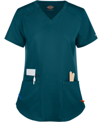 Dickies Balance Women's 5-Pocket  V-Neck Knit Panel Scrub Top