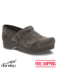 Dansko Professional Camo Suede Women's Leather Nursing Clogs