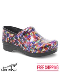 Dansko Professional Color Block Women's Patent Leather Nursing Clogs
