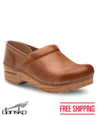 Dansko Professional Honey Distressed Women's Leather Nursing Clogs