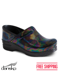 Dansko Professional Petrol Women's Patent Leather Nursing Clogs