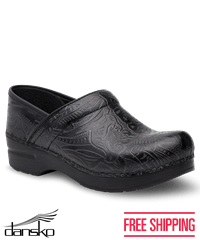 Dansko Professional Tooled Women's Leather Traditional Nursing Clogs