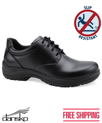 Dansko Black Smooth Men's Leather Walker Nursing Shoes