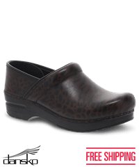 Dansko Professional Zebra Brush Off Women's Leather Nursing Clogs