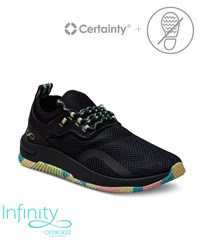 Cherokee Infinity Women's Black/Colorful Camo Dart Lace up Nursing Sneakers