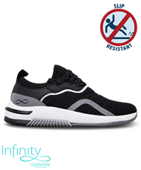 Cherokee Infinity Women's Black/ Reflective/ White Dart Lace up Nursing Sneakers