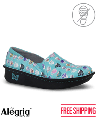 Alegria Debra Professional Teacup Aqua Patent Women's Slip Resistant Nursing Shoes