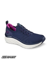 Skechers Women's D'Lux Walker Star Stunner Navy/Purple Athletic Shoes