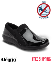 Alegria Duette Black Patent Women's Slip Resistant Nursing Shoes