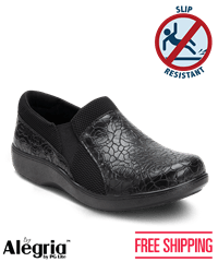 Alegria Duette Flourish Black Women's Slip On Nursing Clogs