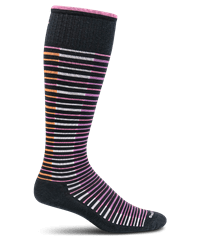 Sockwell Feather Weight Flair Black Bright Women's 15-20 mmHg Moderate Compression Socks 